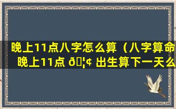 晚上11点八字怎么算（八字算命晚上11点 🦢 出生算下一天么 🌿 ）